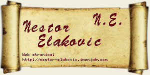 Nestor Elaković vizit kartica